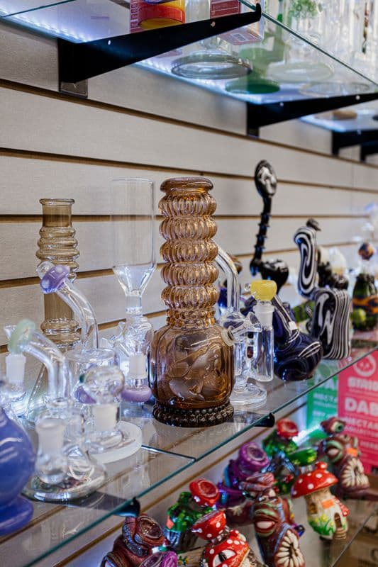 Glass on shelf
