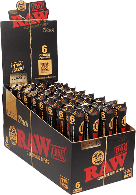 RAW Black Cones 1¼ - 3pk - 1¼